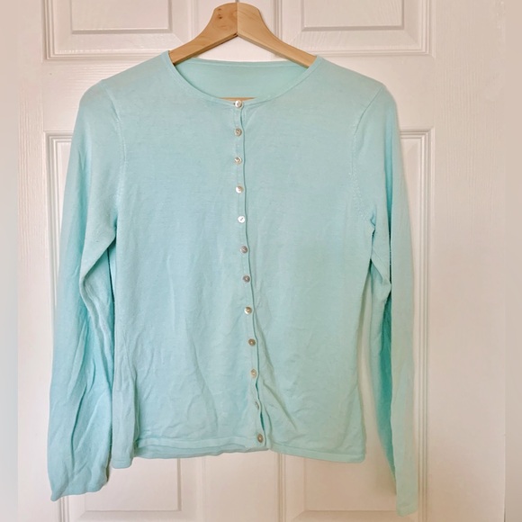 Pastel mint green button down cardigan - Picture 3 of 6